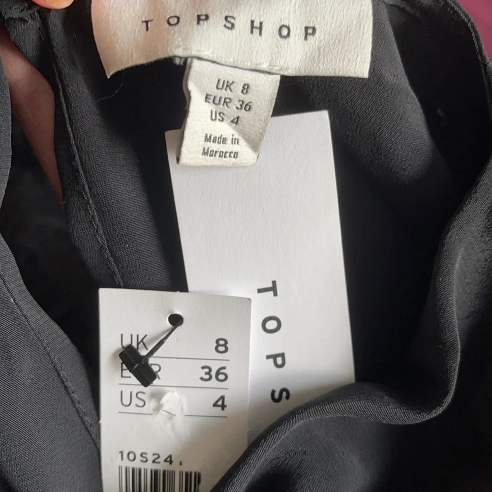 Topshop Twist Neck Black Mini Dress